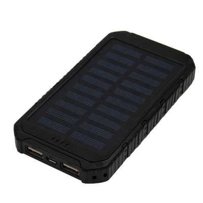 2020 New Smart 8000mAh High Power Solar Adapter 5V 2A Dual USB Power Bank Fast Charger with lamp with LED Flashlight