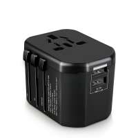 Wontravel All In One Universal Travel Adapter 2USB Ports International power wall charger adaptor with US EU UK AU Plug