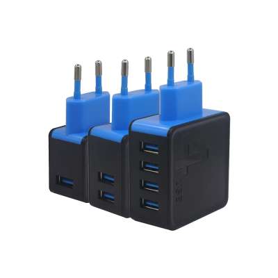 Quick Eu Au Uk Us 5v 4.8a Android One Dual Four Port Fast Travel Usb Wall Plug Charger Adapter for Mobile Phone